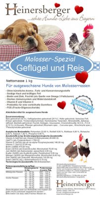 Granule pro Mollosy 1 kg - bezlepkové krmivo, vyráběné v Německu