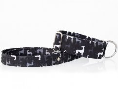 Black GREYHOUND collar with 1.10m lead