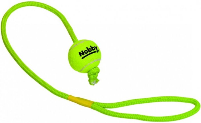 Nobby toy tennis ball S 5cm with rope 70cm