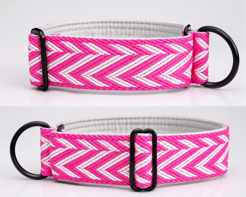 Polostahovací obojek pro psy - PINK 4cm