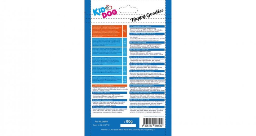 KIDDOG mini kocky z kačacieho mäska a tresky 80 g
