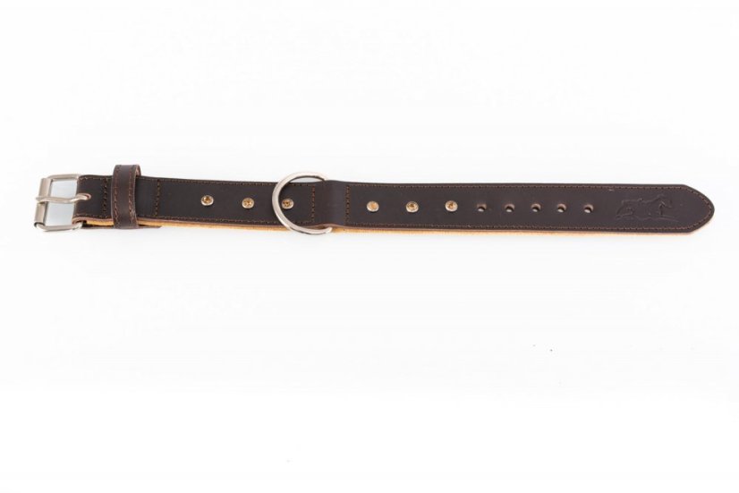Obojek pro psy zdobený s kamínky kožený 30mm