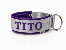 Personalized luxury semi-slip dog collar - COMFORT 3D SILVER