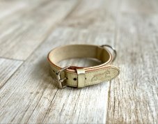 Kožený obojek ZLATÝ