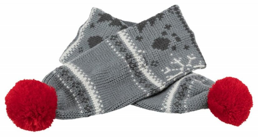 Vánočních šál s bambulkou L 90 cm