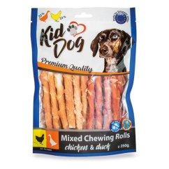 KIDDOG mix buvolích tyčinek s kuřecím a kachním masíčkem  250 g