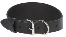 Kožený obojek Mexica pro chrty, 1,5 cm / 27-35cm, černý nepolstrovaný