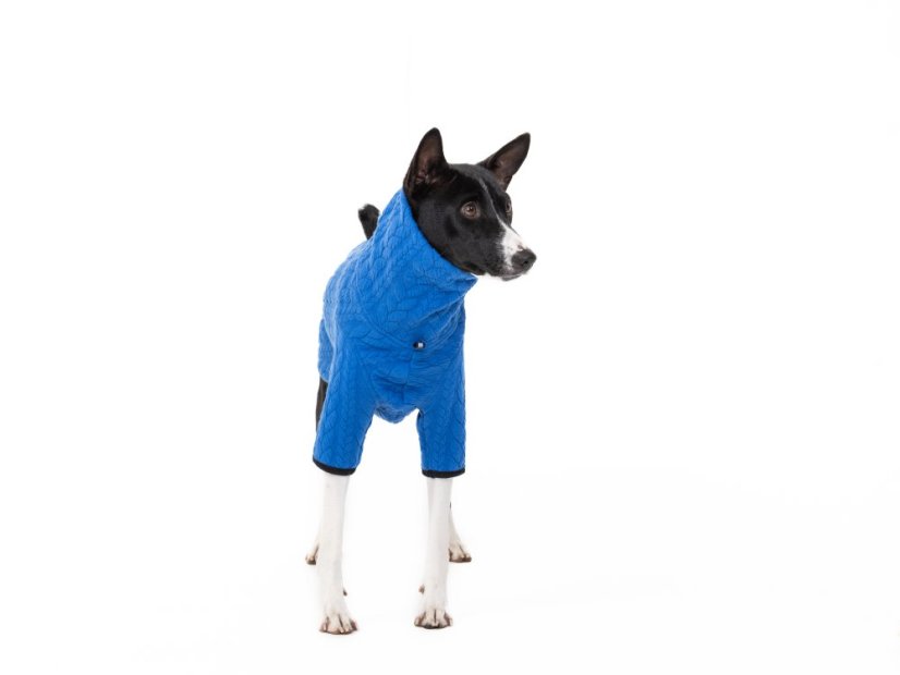 Svetr pro psy s ocáskem nahoru - Nordic Blue