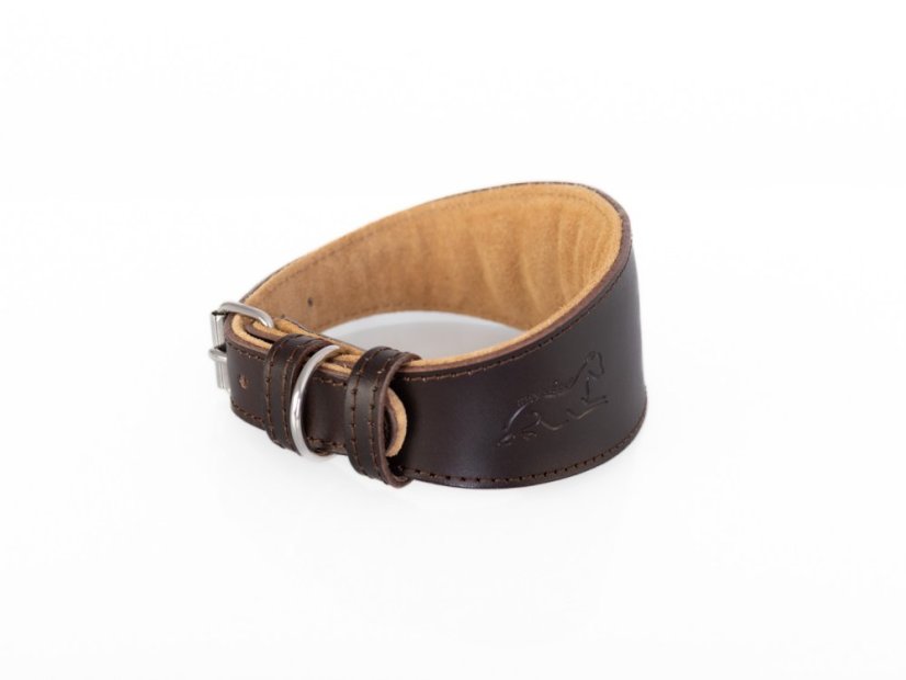 Padded leather collar LUX