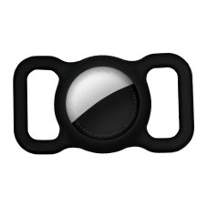 Waterproof bblack silicone AirTag holder for collar – for dogs and cats
