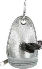 Dung bag case, carabiner, zipper opening, faux leather