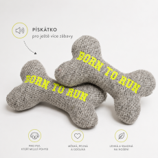 BORN TO RUN – Handmade Squeaky Dog Bone Toy