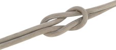 BE NORDIC okrúhle kožené vodítko 1,20 m/ 8 mm, sivé