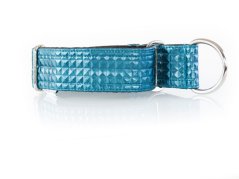 Faux Leather Martingale Collar - TEAL BLUE
