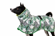 Africa Hibiscus – softshell pláštěnka pro psy s ocáskem nahoru