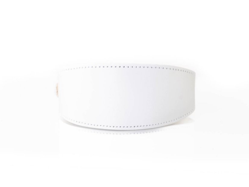 Kožený MINIMALISTICKÝ polstrovaný obojek WHITE