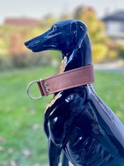 Obojek polostahovací HNĚDÝ KŮŽE 4cm