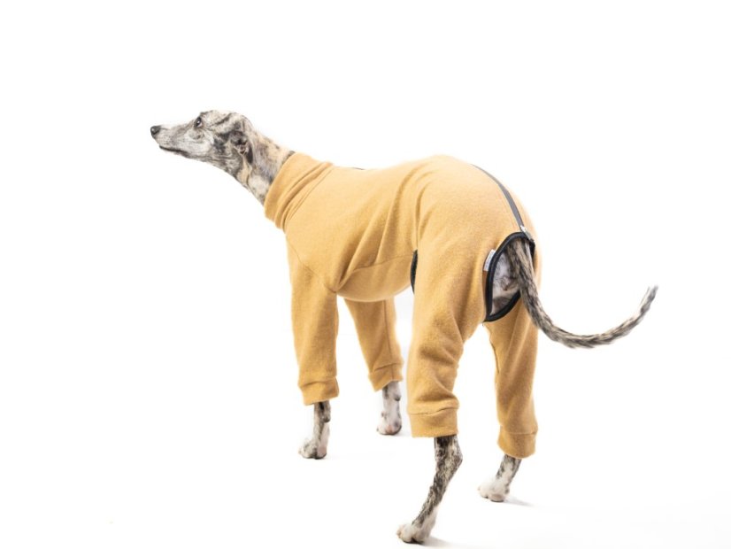 Svetrový overal - BÉŽOVÝ, vel. SM