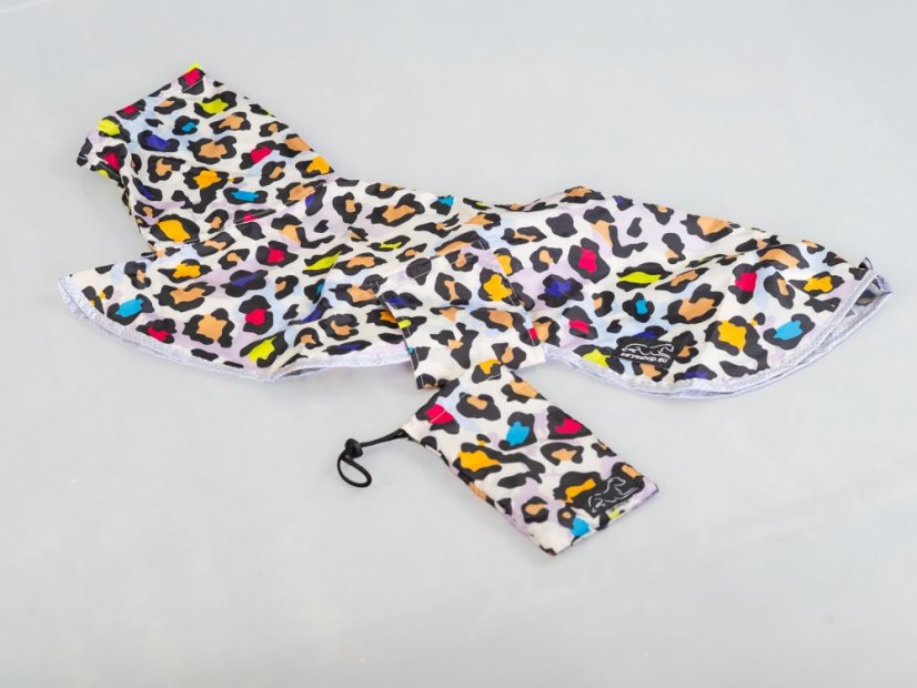 Ultralehká pláštěnka pro psy – RAIN TO GO Leopard Pop