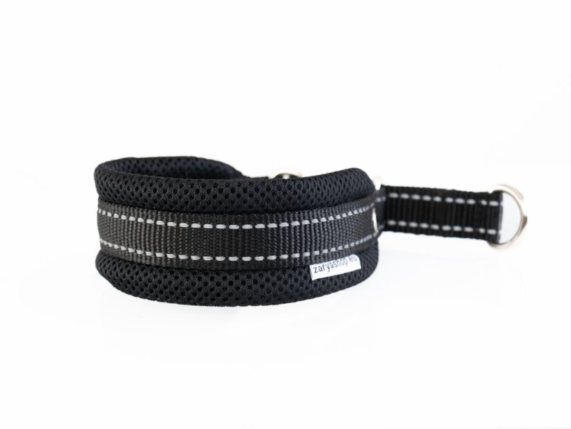 Obojek a vodítko Black Reflex – komfortní sada