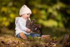 Hračka pro psa – pískací medvěd s rukojetí