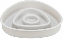 Miska na pomalé kŕmenie, dizajn triangel, 0,35 l/15 × 15 cm, plast/TPR, šedá