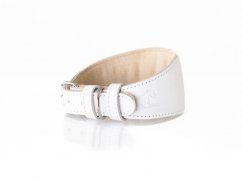 Leather padded collar WHITE