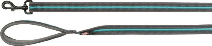 TRIXIE FUSION leash, extra long, 1.80 m / 17 mm, graphite / ocean