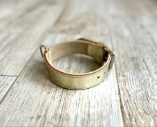 Kožený obojek ZLATÝ