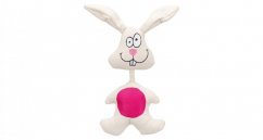 Látkový králík bílý s růžovým bříškem 29 cm