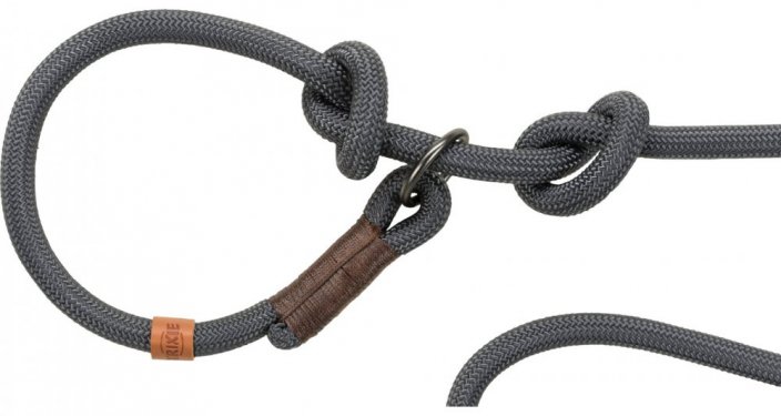 BE NORDIC leash with collar - dark grey/brown