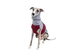 Mikina pre psy – DUO SIVÁ/BORDO, veľ. S