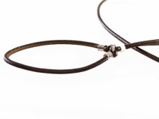 Kožené výstavní vodítko s úzkým obojkem pod krkem