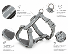 PREMIUM Reflect Reflective Dog Harness, Graphite