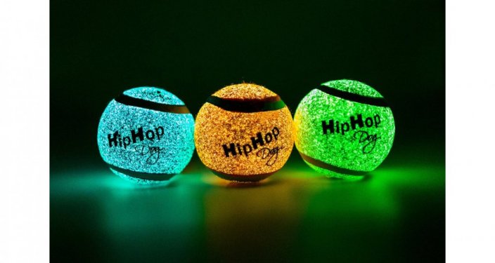 Neon glow in the dark tennis. ball 6.5 cm (3 pcs/pack) HIPHOP DOG