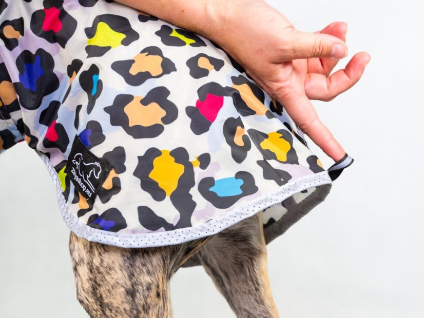 Ultralehká pláštěnka pro psy – RAIN TO GO Leopard Pop