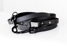 Minimalistické vodítko z hexa pásku mäkkého ČERNÁ 16mm, dĺžka 2,20m