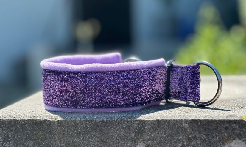 Obojek polostahovací  STRAS COLOR podšitý měkkým fleecem