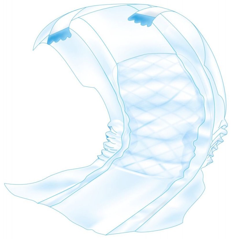 Papírové pleny pro psy (12 ks/bal.), M-l 46-60cm pas