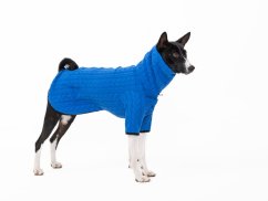 Svetr pro psy s ocáskem nahoru - Nordic Blue