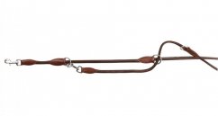Switchable Zarya round leather dog leash, 8 mm / 200 cm, brown