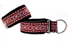 Obojok polosťahovací červený ETNIK 4 cm