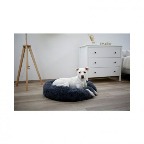 Plush dog bed Fluffy, 76 x 19 cm, dark grey