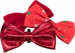 Christmas bow tie on collar 10 cm, various motifs