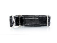 Faux Leather Martingale Collar - BLACK