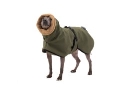 Softshell bunda pre psov s chvostíkom hore – KHAKI, veľ. M