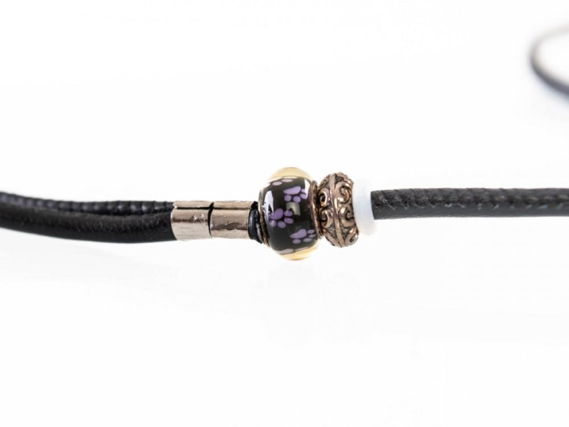 Kožené výstavní vodítko s úzkým obojkem pod krkem