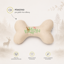 FOREST FRIEND – Ručně šitá kostička pro psy s pískátkem