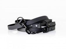 Minimalistické vodítko z hexa pásku mäkkého ČERNÁ 16mm, dĺžka 2,20m