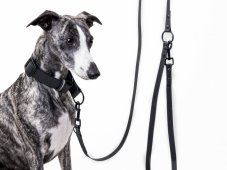 Minimalist semi-retractable collar made of hexa strap BLACK 30mm